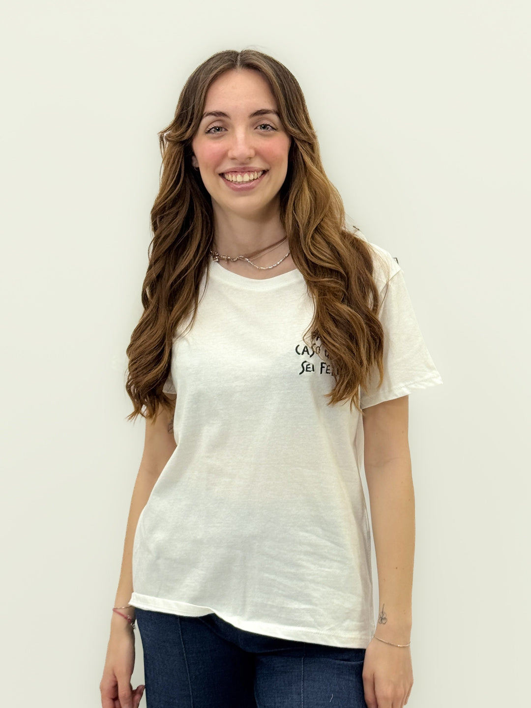 Sanne™  |  T-shirt Text Notice Happy
