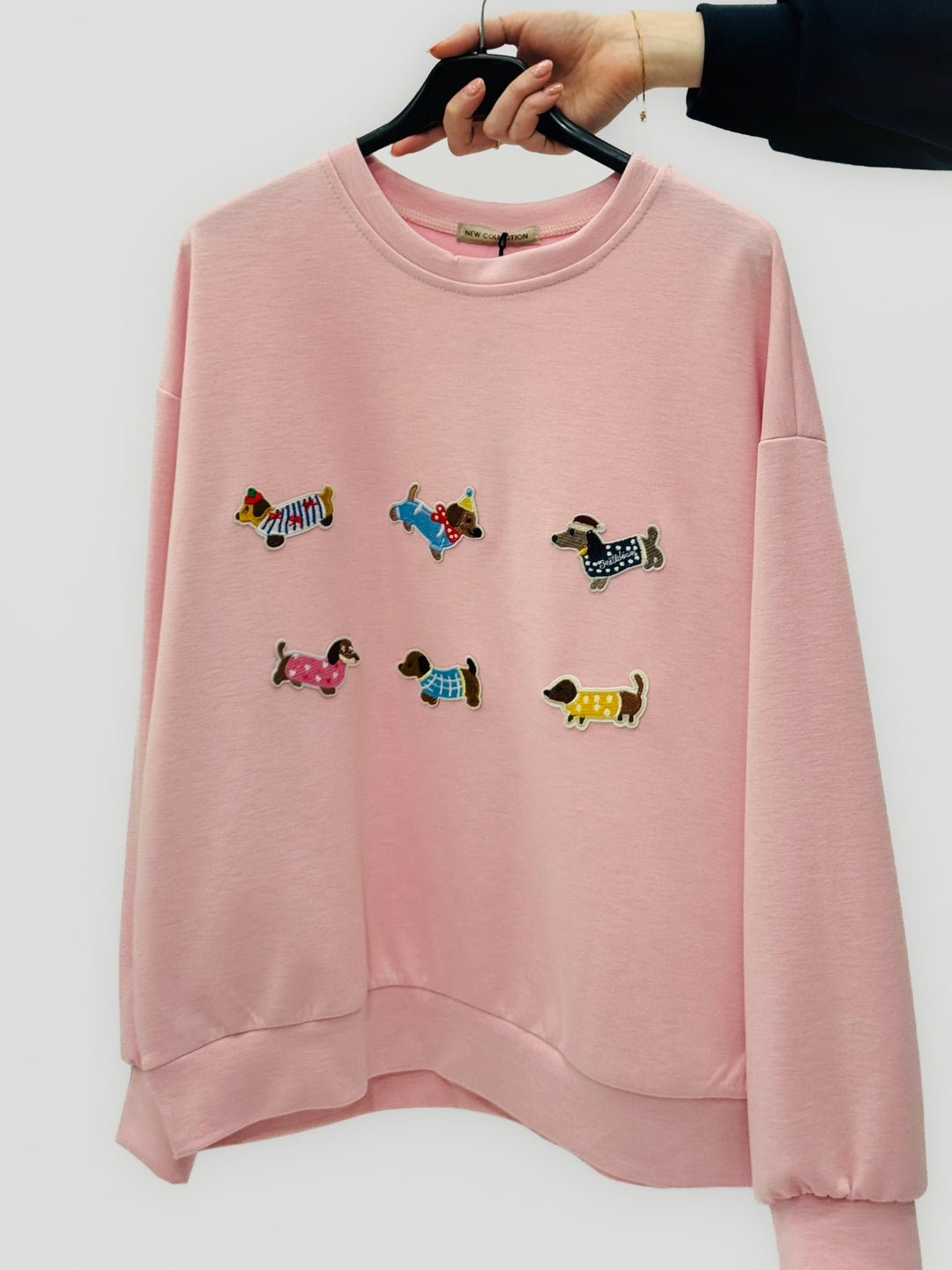 Gretchen™  |  Dachshund Patch Sweatshirt Neck