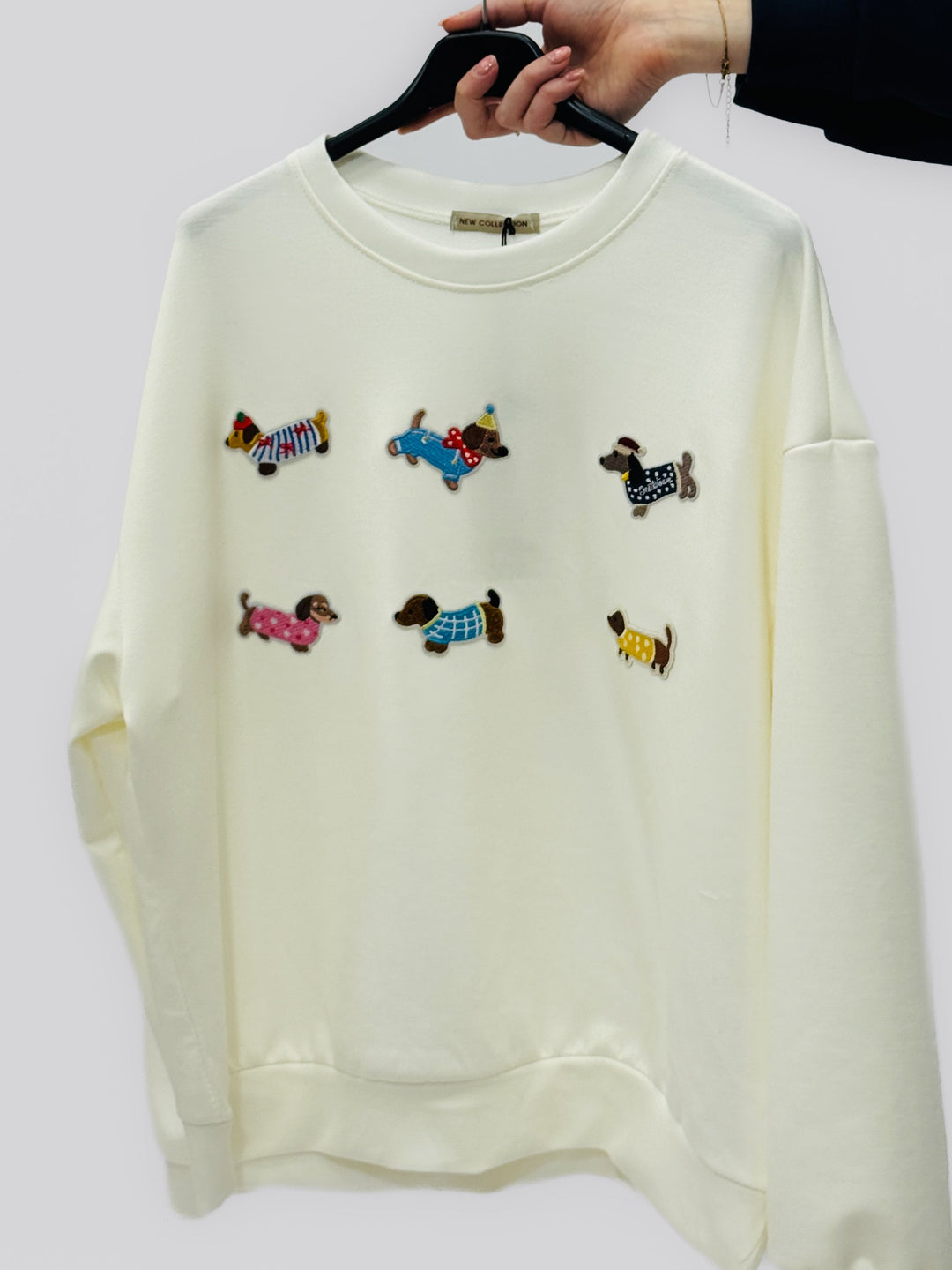 Gretchen™  |  Dachshund Patch Sweatshirt Neck