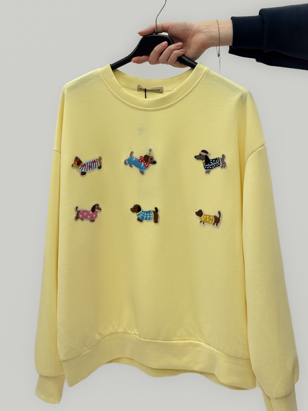 Gretchen™  |  Dachshund Patch Sweatshirt Neck
