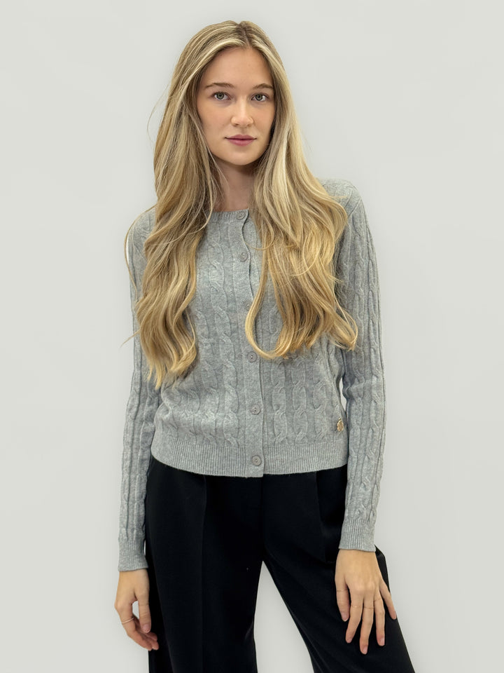 Elmarie™  |  Cable Knit Cardigan Elegance