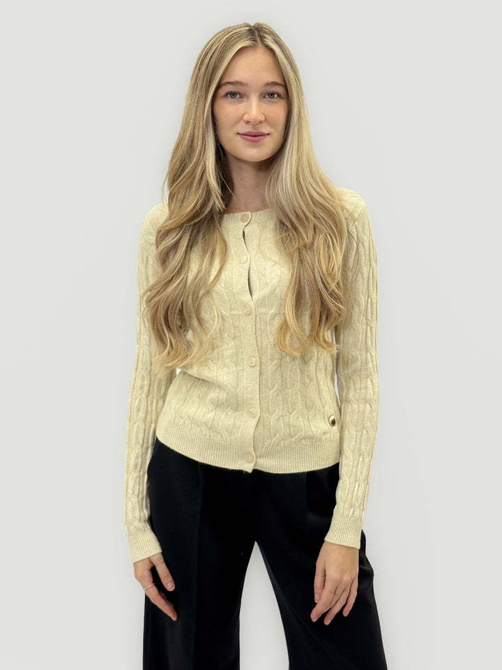 Elmarie™  |  Cable Knit Cardigan Elegance