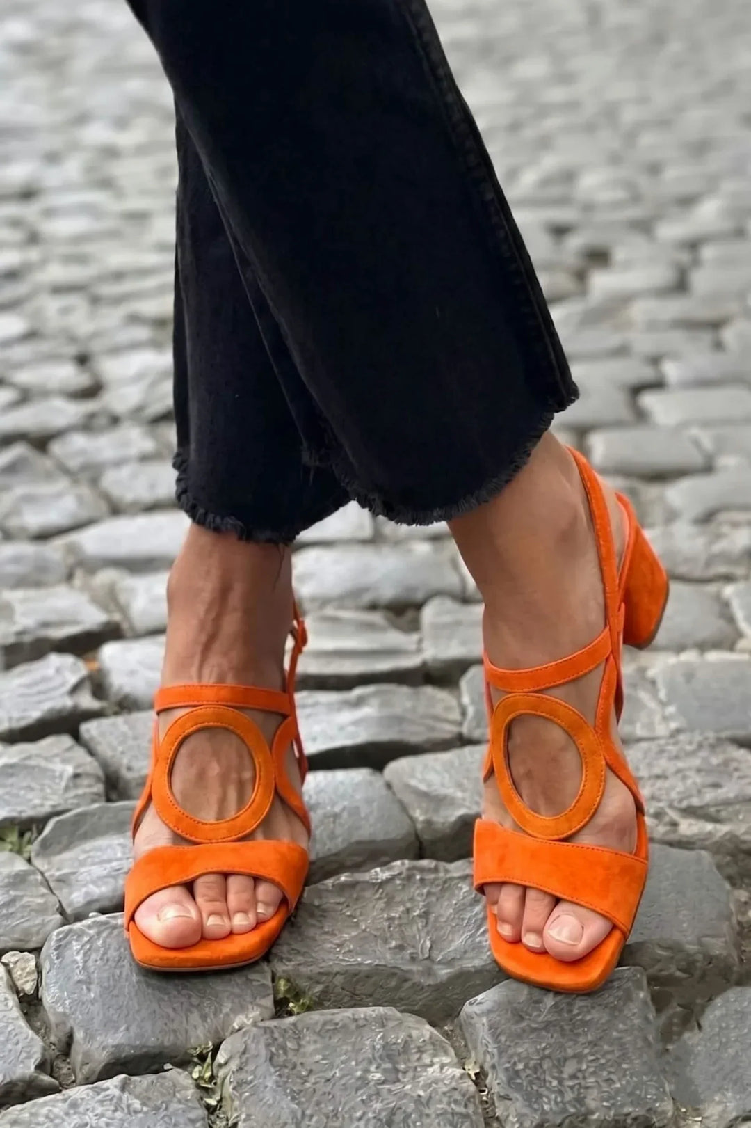 Ebianna Stylish High Heeled Sandals in Suede Look, view 5 - Elena Harper