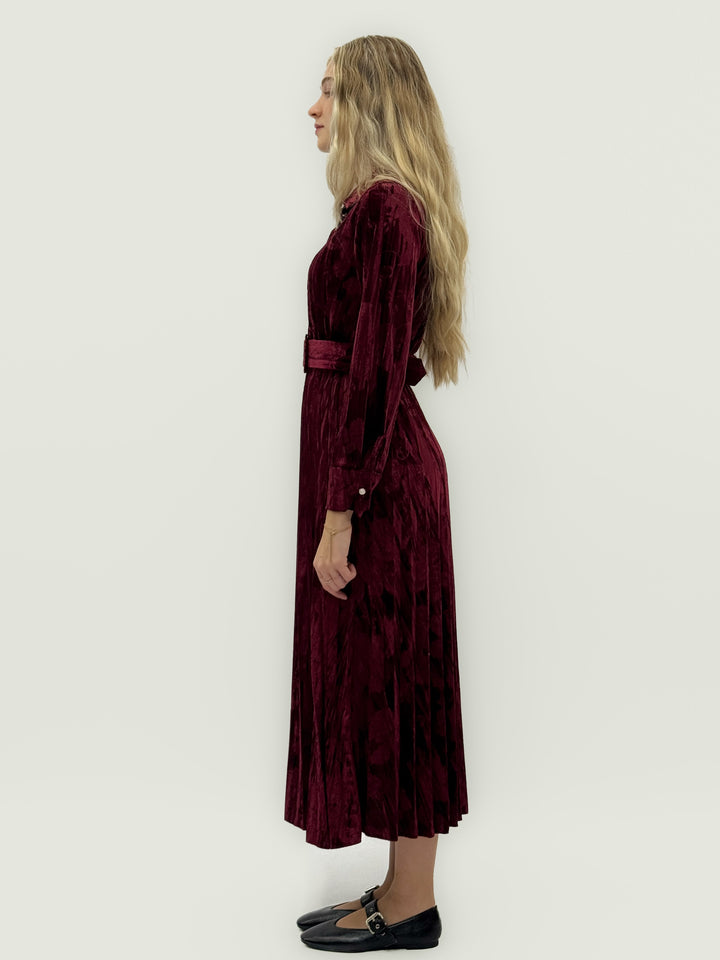 Clara™  |  Plissé Velvet Dress Italy