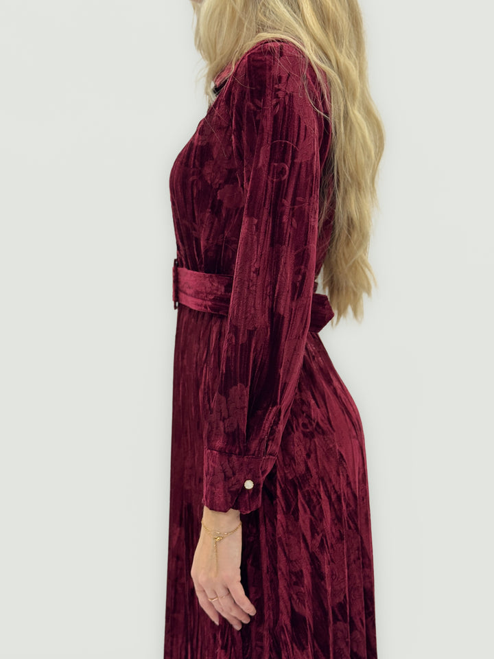 Clara™  |  Plissé Velvet Dress Italy