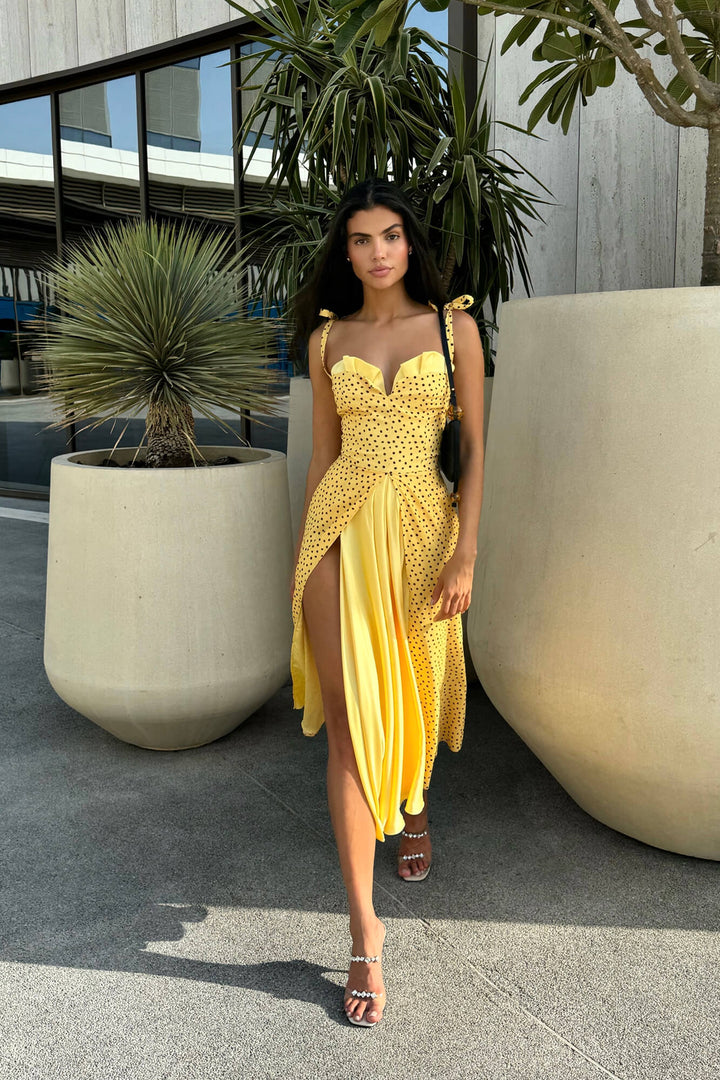 Stefania - Long Maxi Dress with V-Neck