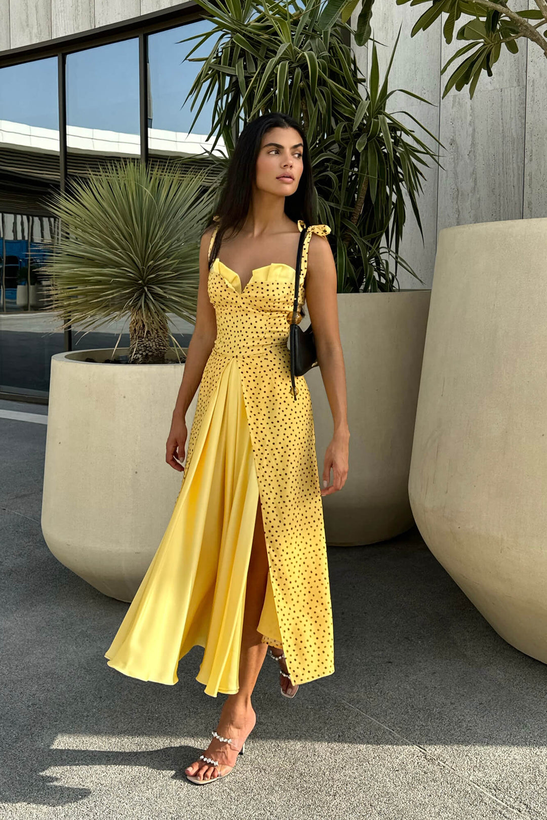 Stefania - Long Maxi Dress with V-Neck