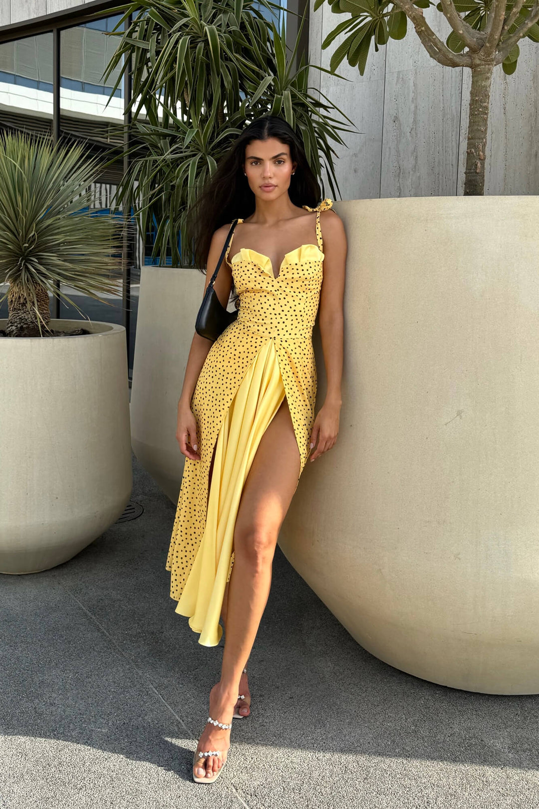 Stefania - Long Maxi Dress with V-Neck