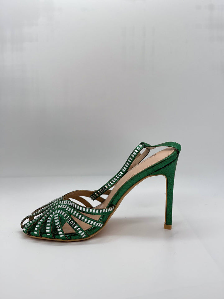 Emma & Rose Cape Town Stacy™ heeled sandals with open toes and ankle straps, featuring a stylish beige leather finish.