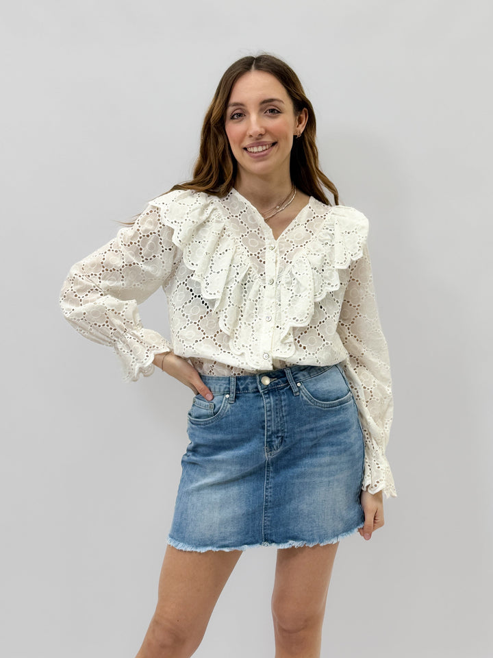 Tessa™  |  Embroidered Broderie Anglaise Shirt