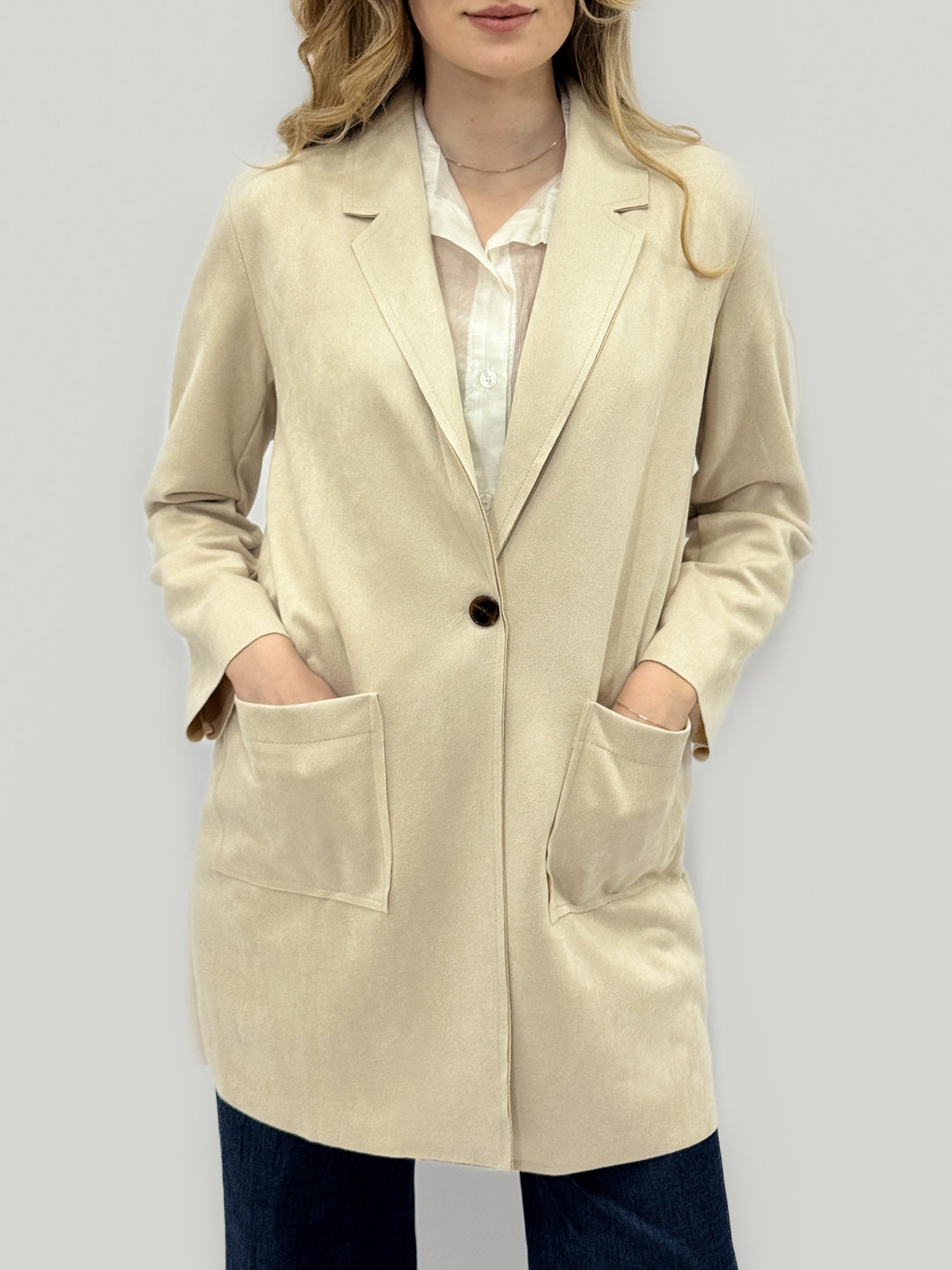 Orla™  |  Long Blazer Lightweight Pockets