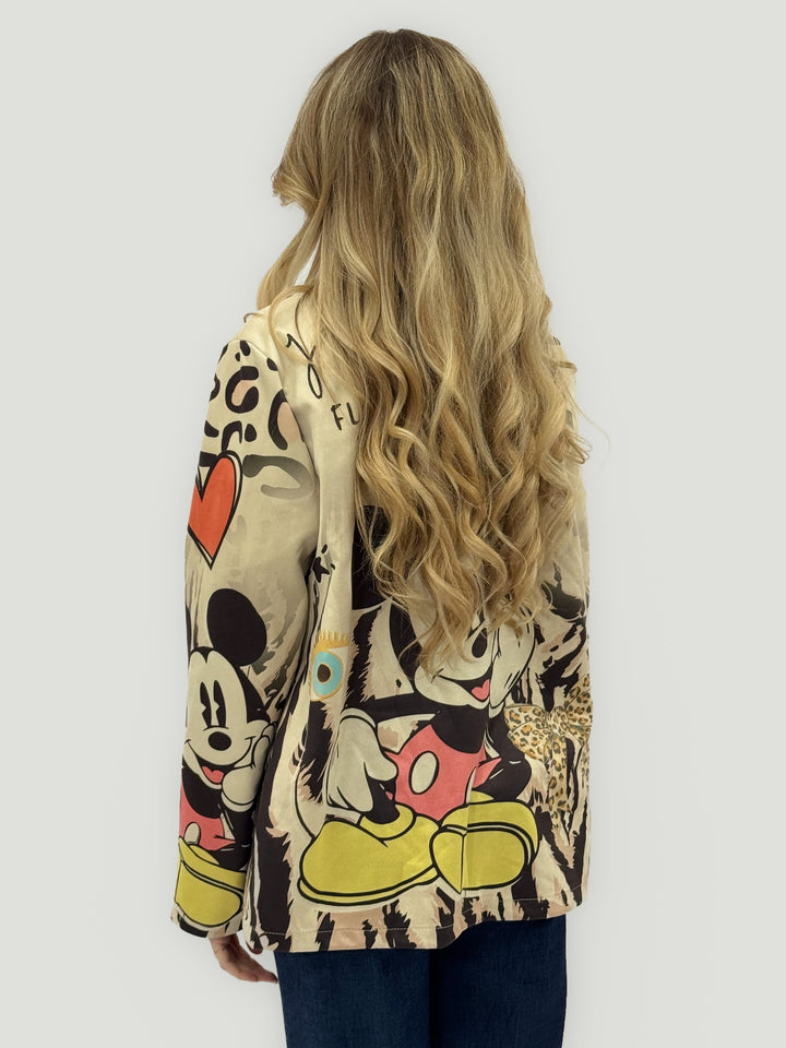Janneke™  |  Beige Blazer Cartoon Print