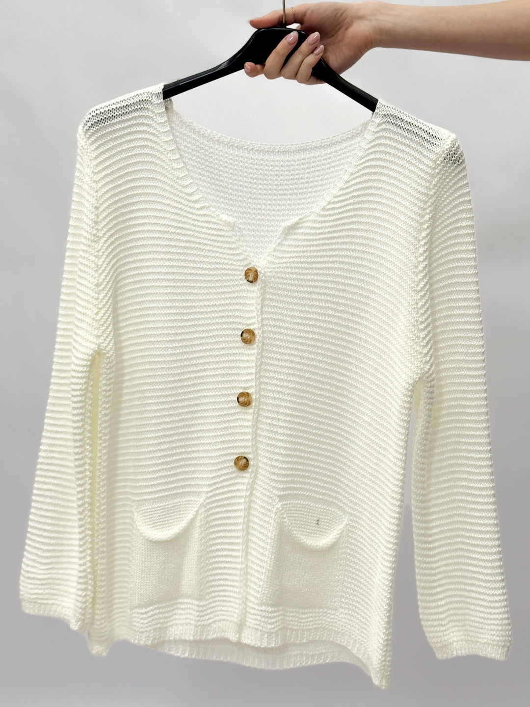 Viviane™  |  Knitted Cardigan Buttons Pockets