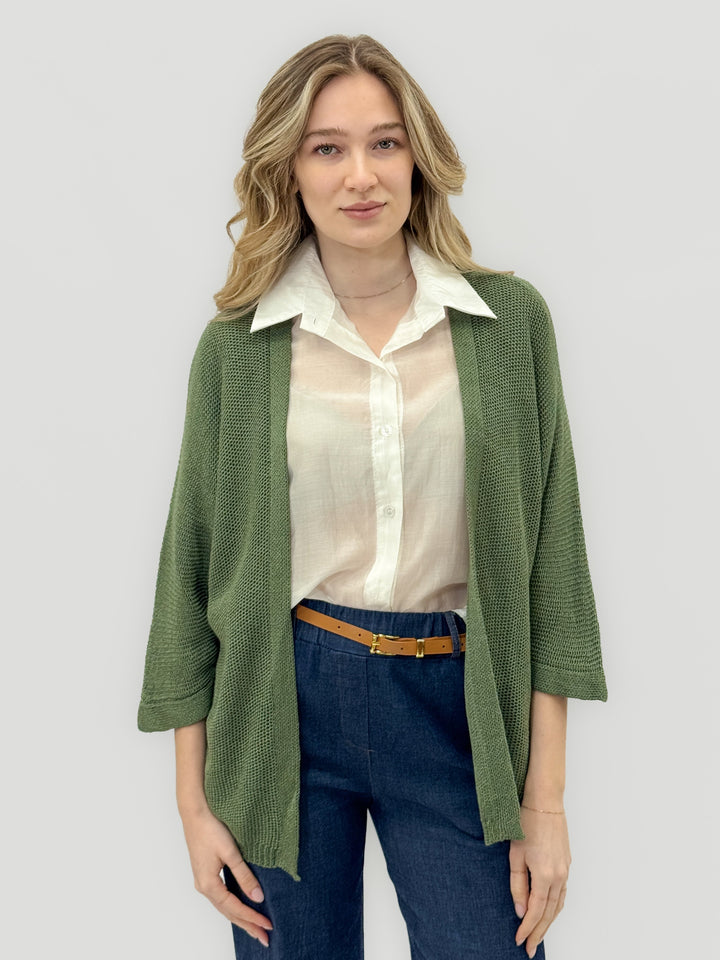 Willemien™  |  Open-knit Cardigan 3/4 Sleeves