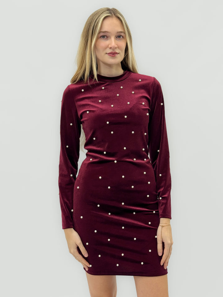 Nadia™  |  Short Velvet Dress Appliqués