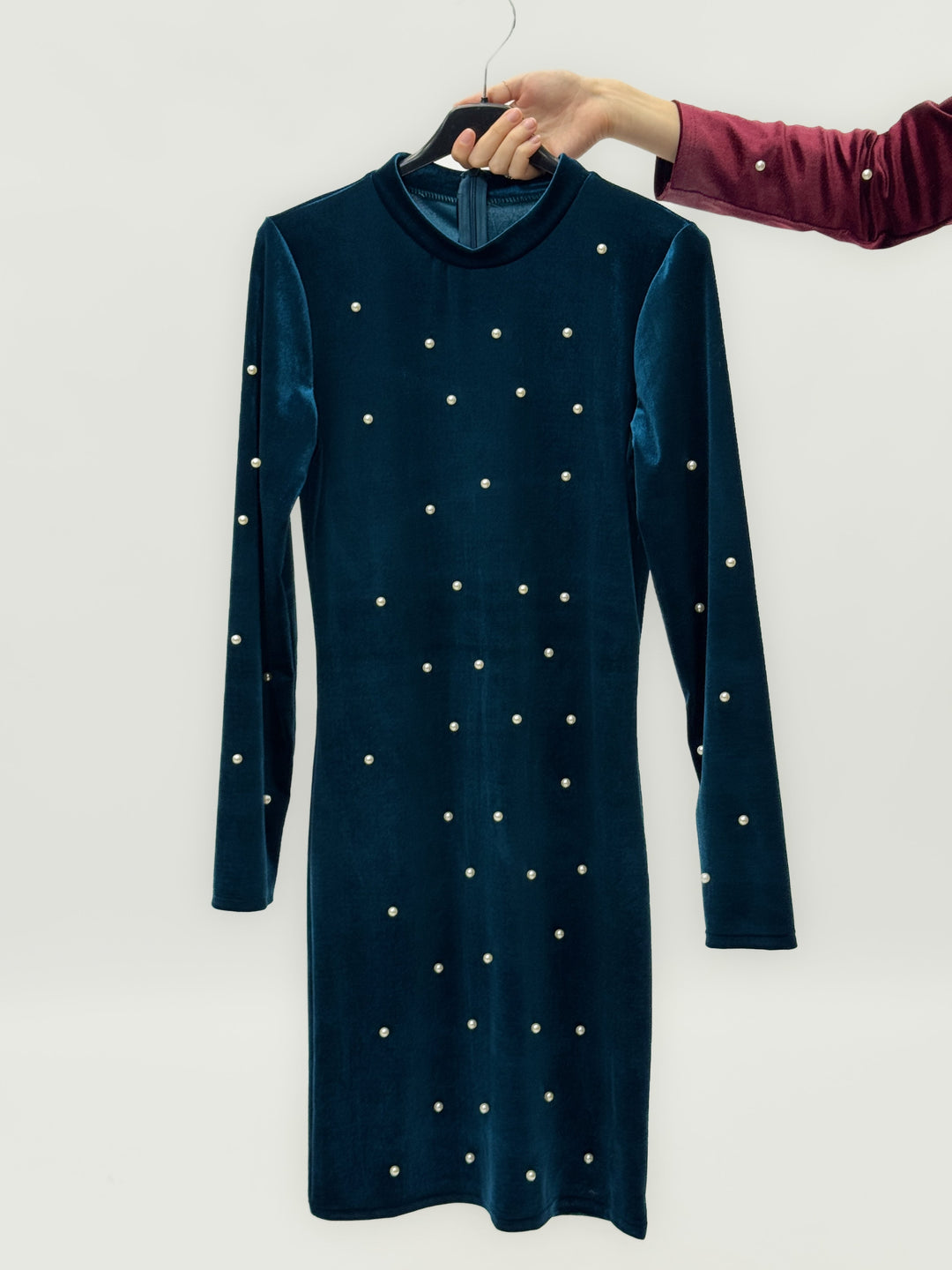 Nadia™  |  Short Velvet Dress Appliqués