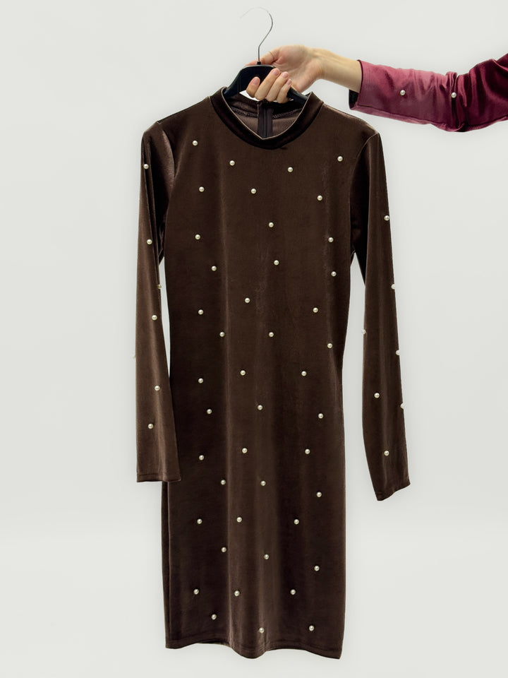Nadia™  |  Short Velvet Dress Appliqués
