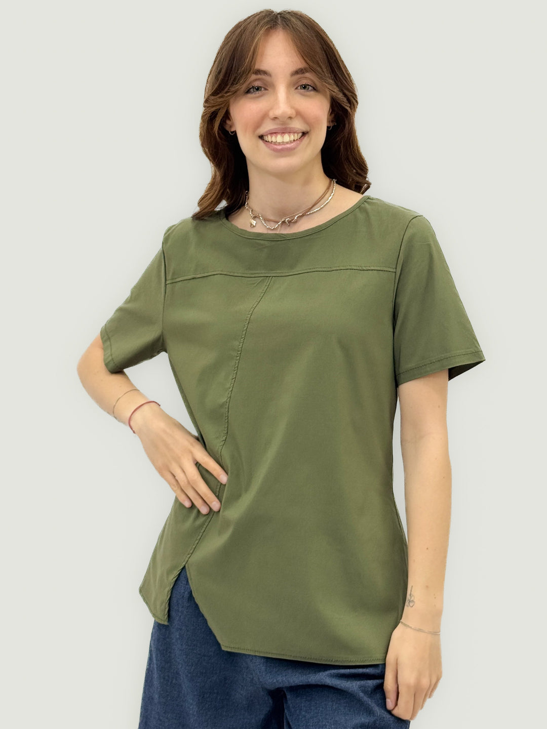 Gabriëlle™  |  T-shirt Decorative Stitching Hem