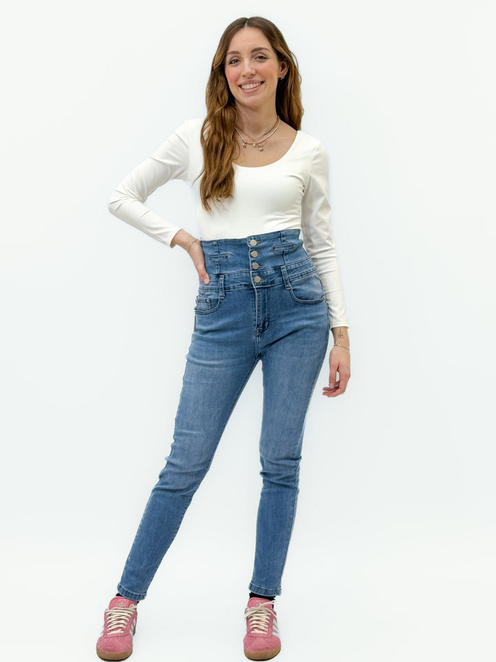 Romy™  |  High-waisted Skinny Jeans Buttons