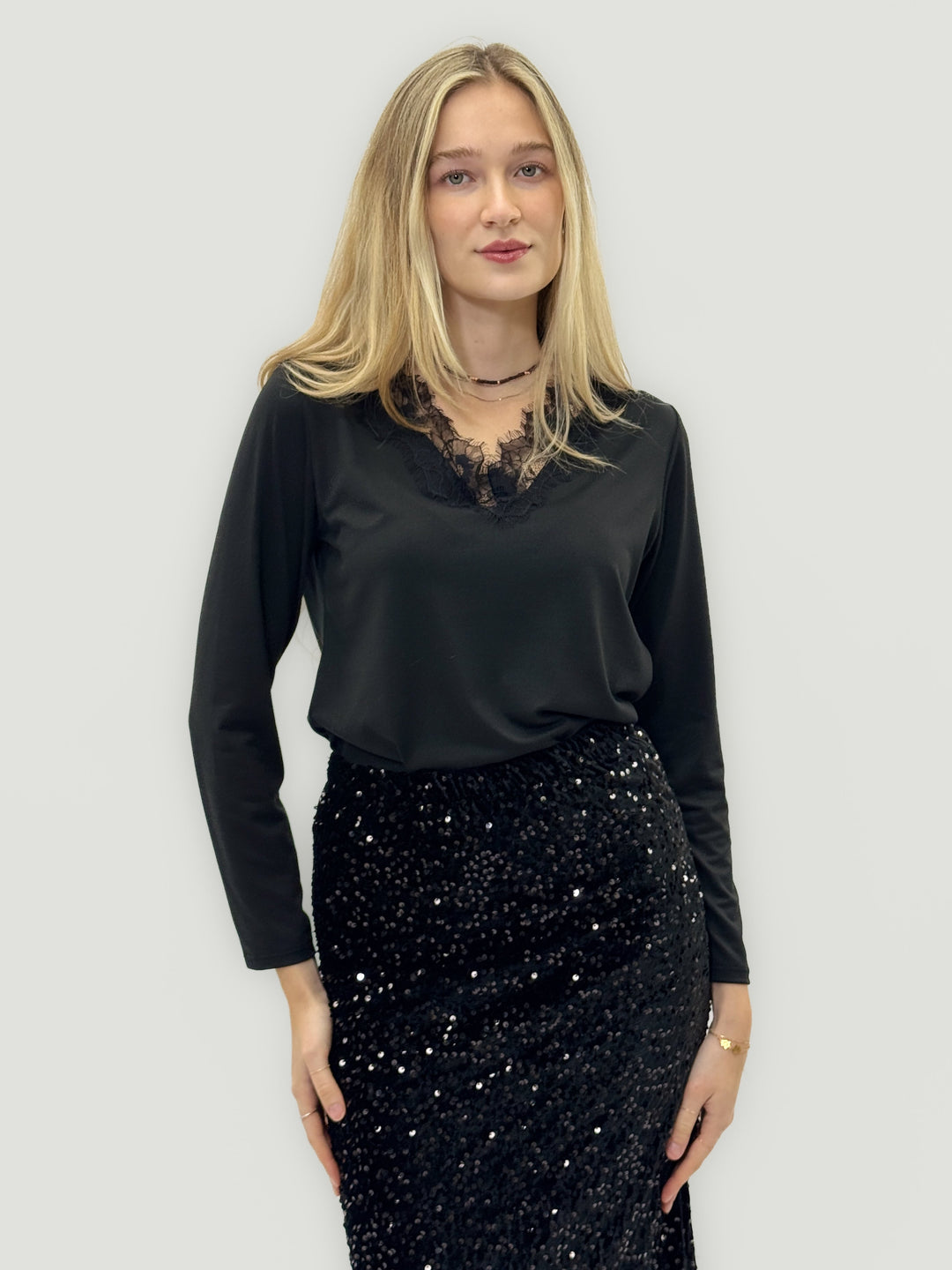 Chantelle™  |  Lace Neck Blouse Elegance