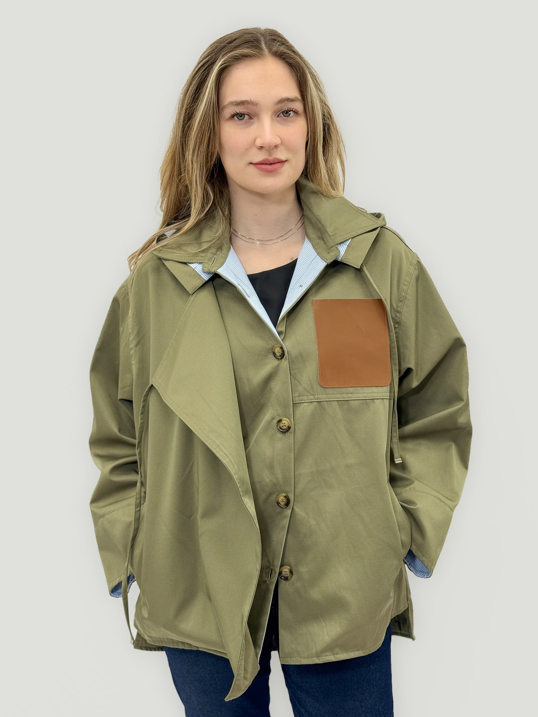 Francien™  |  Asymmetrical Jacket Contrast Hood