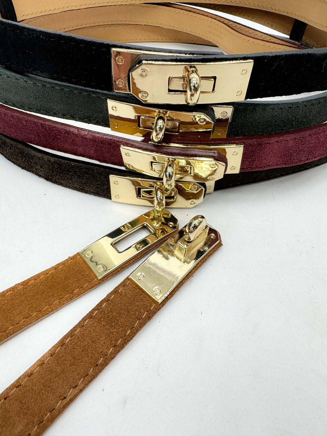 Emma & Rose Cape Town Julian™ genuine suede belt hook, stylish accessory with a sleek suede finish and metal hook design.