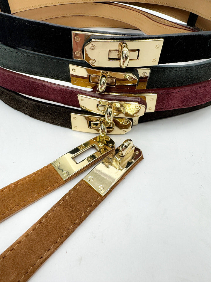 Emma & Rose Cape Town Julian™ genuine suede belt hook, stylish accessory with a sleek suede finish and metal hook design.