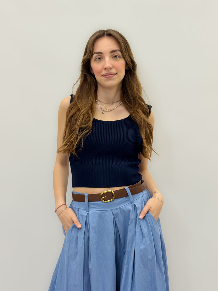 Isabel™  |  Top Cropped Knit Shoulders