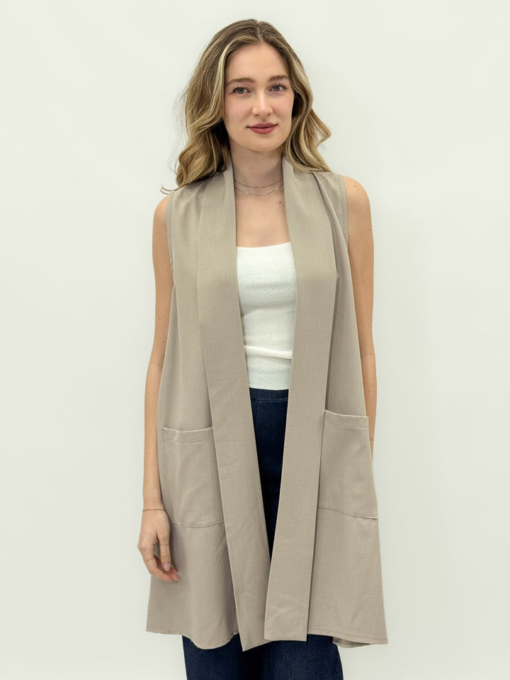 Fluid™  |  Long Gilet Pockets Minimal