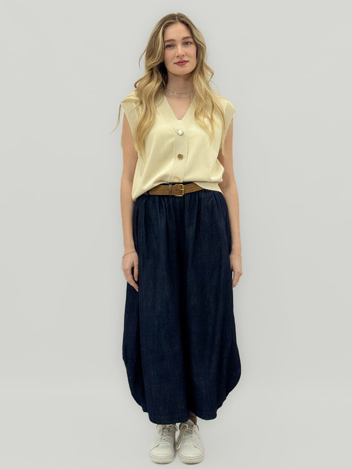 Dominique™  |  High-Waisted Palazzo Trousers Elastic