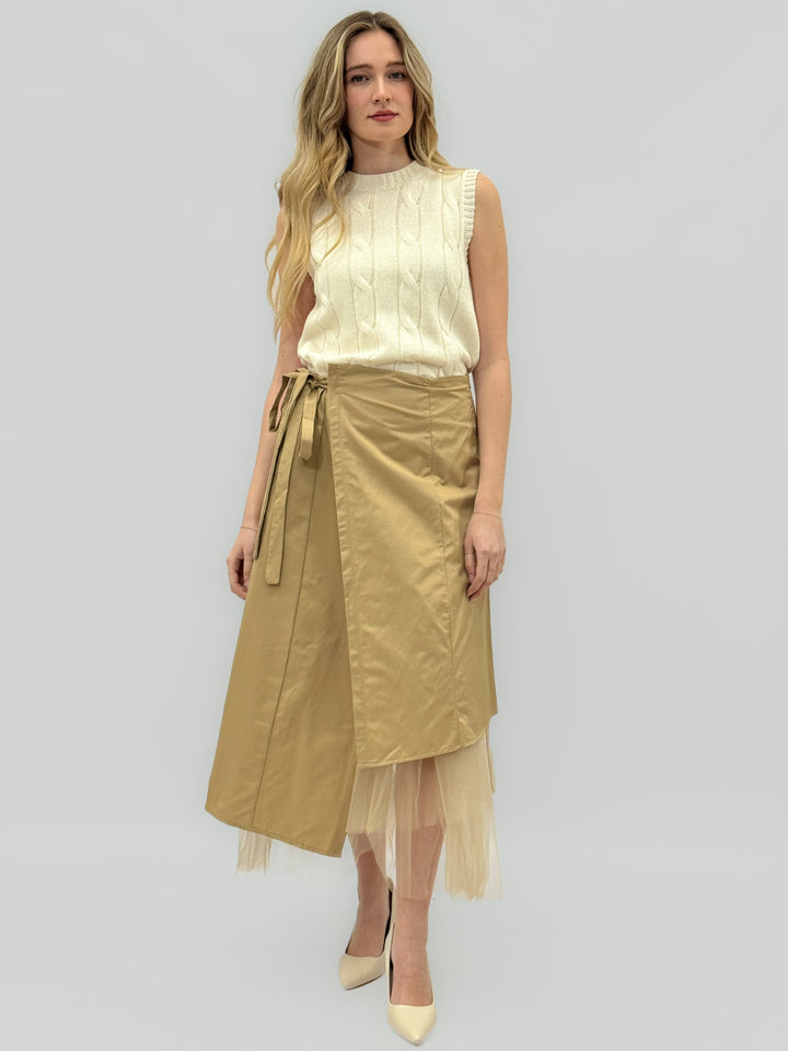 Lieke™  |  Midi Skirt Wrap soft luxurious fabrics
