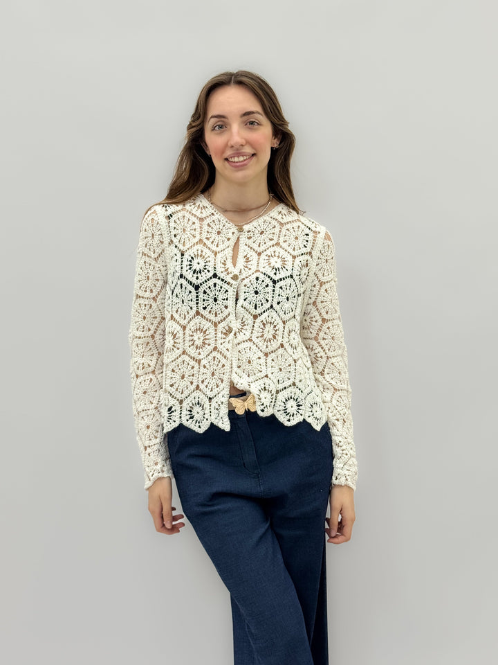 Karla™  |  Embroidered Crochet Cardigan