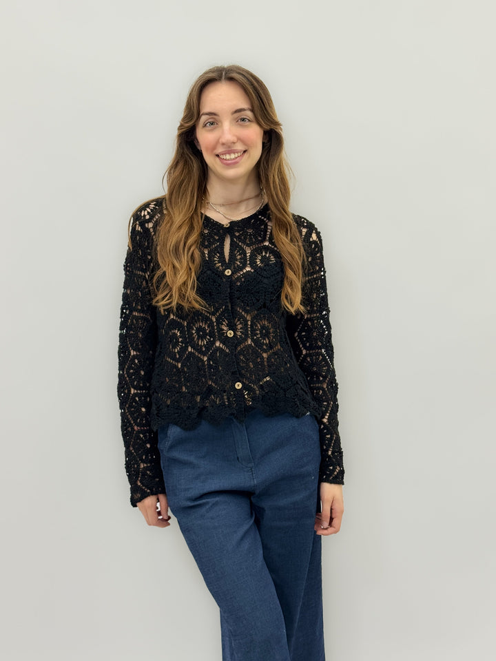 Karla™  |  Embroidered Crochet Cardigan