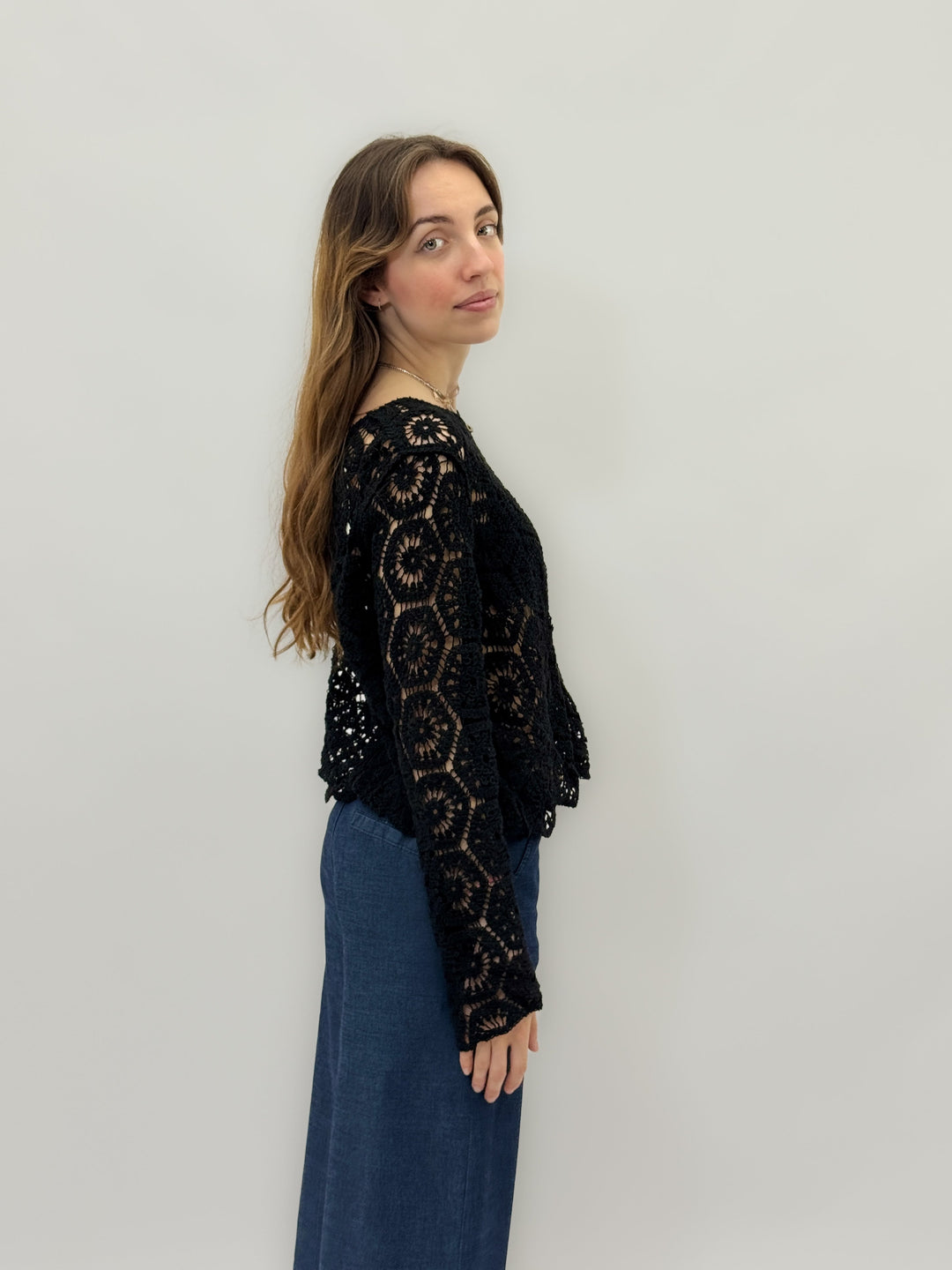 Karla™  |  Embroidered Crochet Cardigan