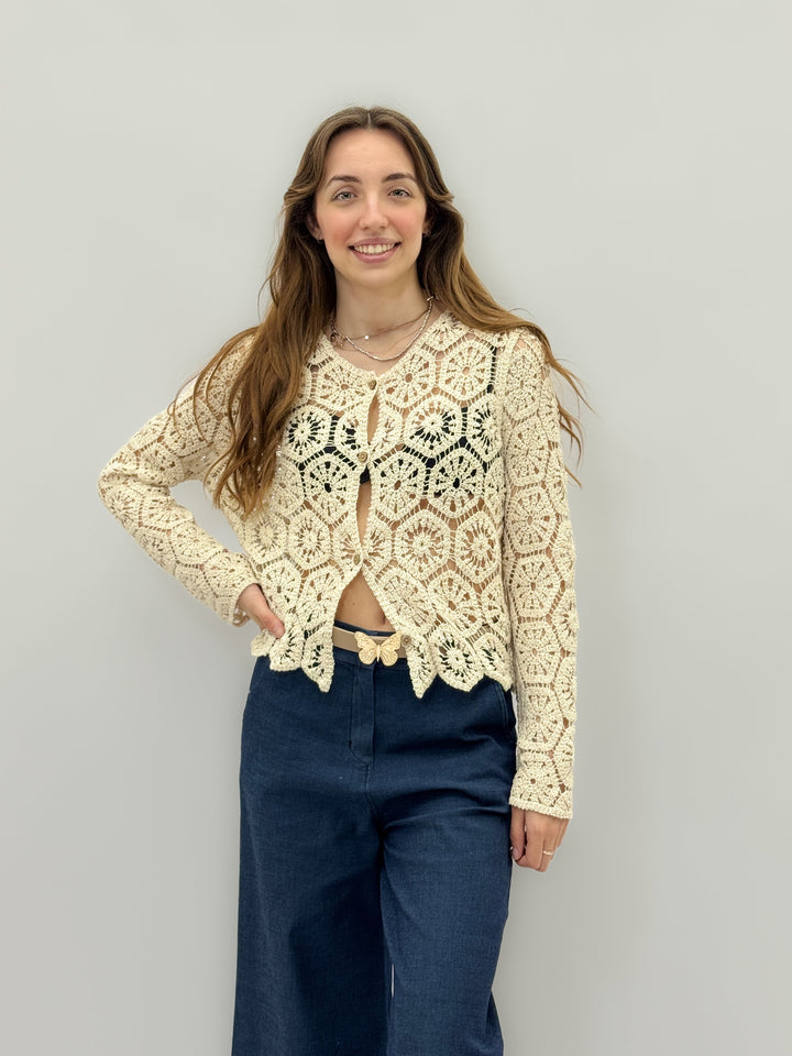 Karla™  |  Embroidered Crochet Cardigan