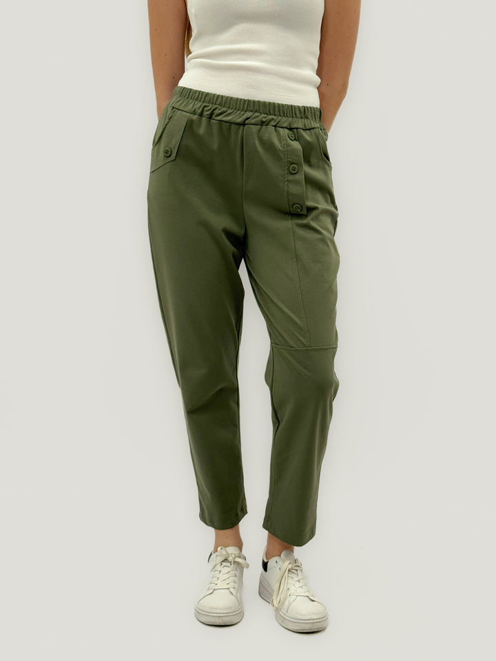 Greer™  |  Soft Trousers Elasticated Buttons