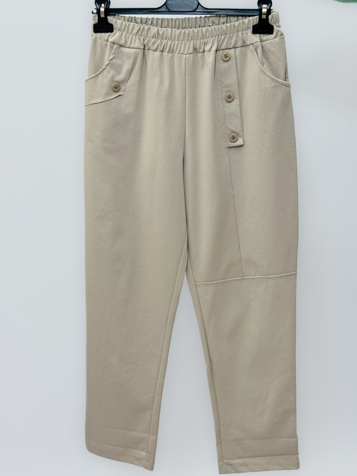 Greer™  |  Soft Trousers Elasticated Buttons