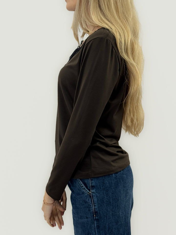 Chantelle™  |  Lace Neck Blouse Elegance
