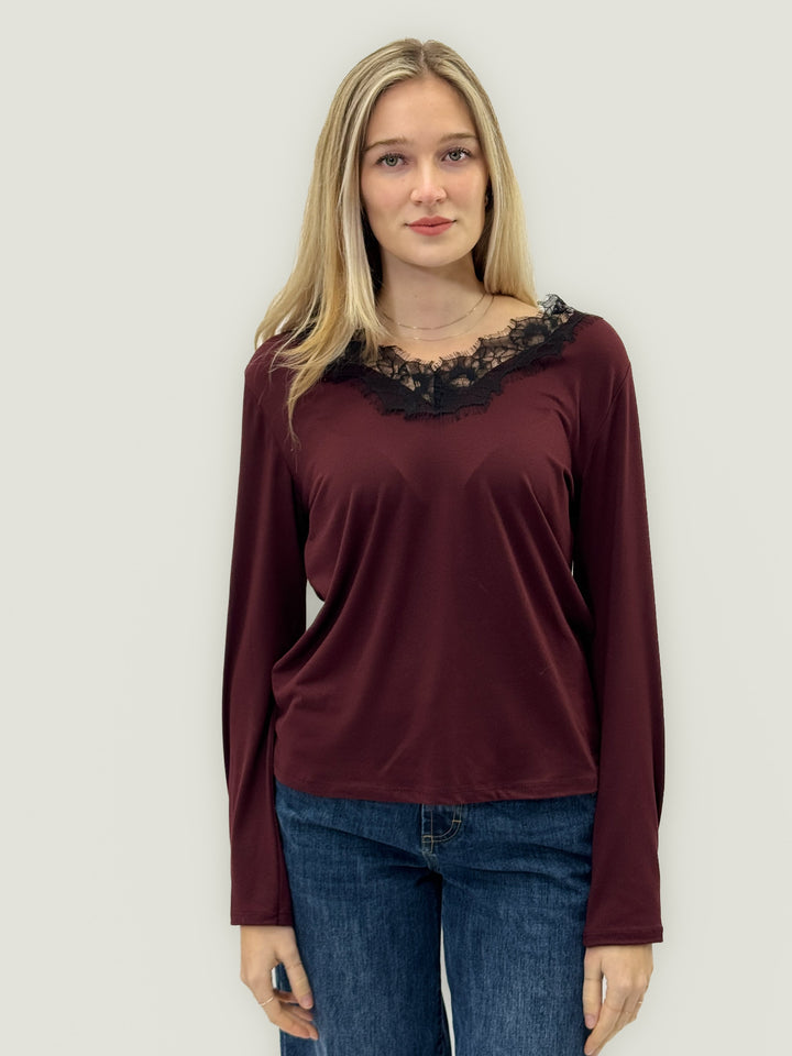 Chantelle™  |  Lace Neck Blouse Elegance