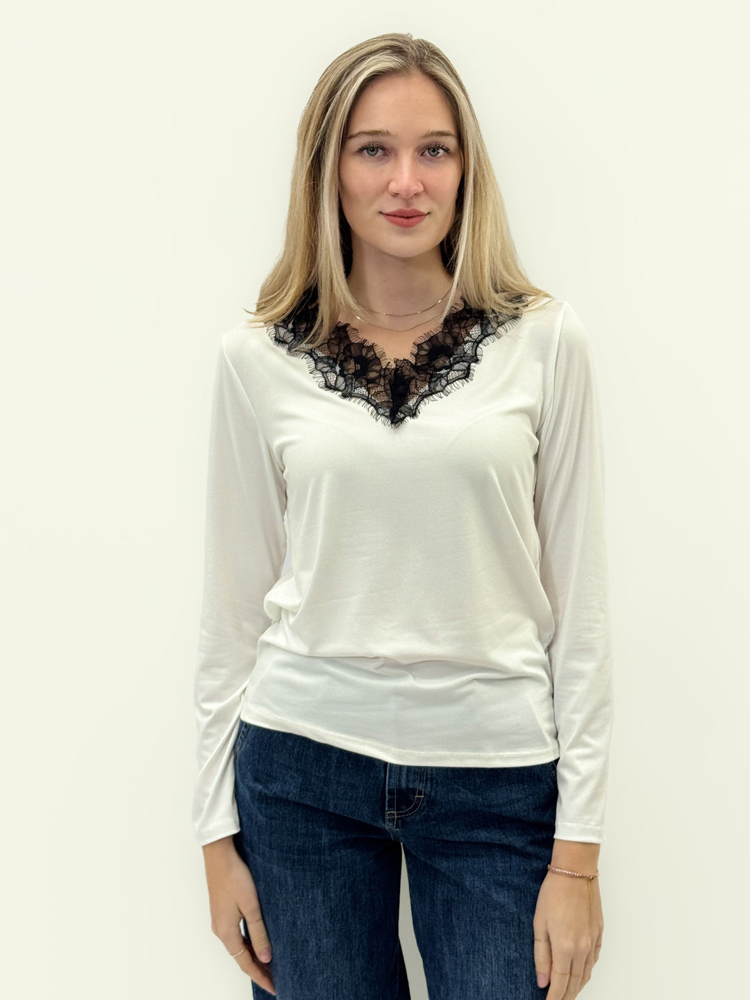 Chantelle™  |  Lace Neck Blouse Elegance