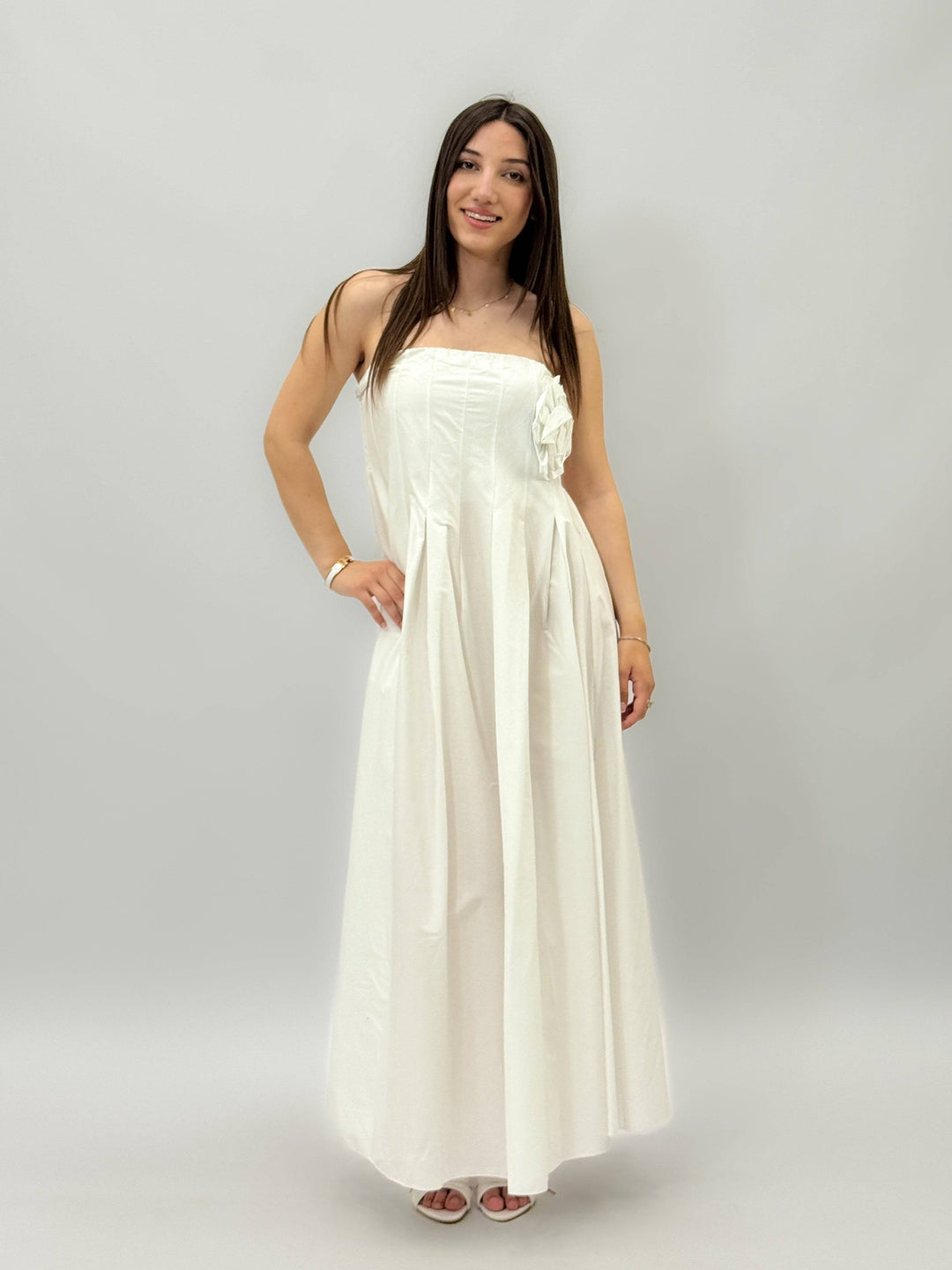 Flora™ flowing dress by Emma & Rose Cape Town featuring lightweight fabric and elegant design, perfect for summer occasions.