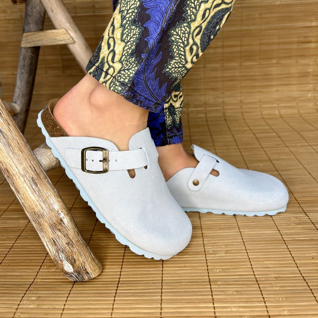 Solal – Women's Suede Mules with Comfortable Cork and Leather Sole