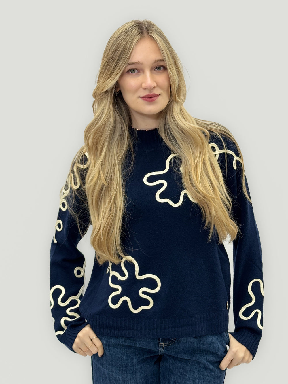 Emma & Rose embroidered knit jumper — women's knitwear