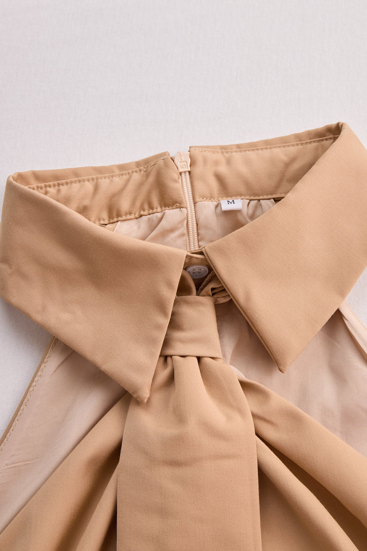 Halter Neck Blouse Sleeveless Tie Neck Elegant Top