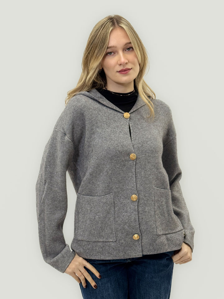 Zoë™  |  Hooded Cardigan Jacket Buttons