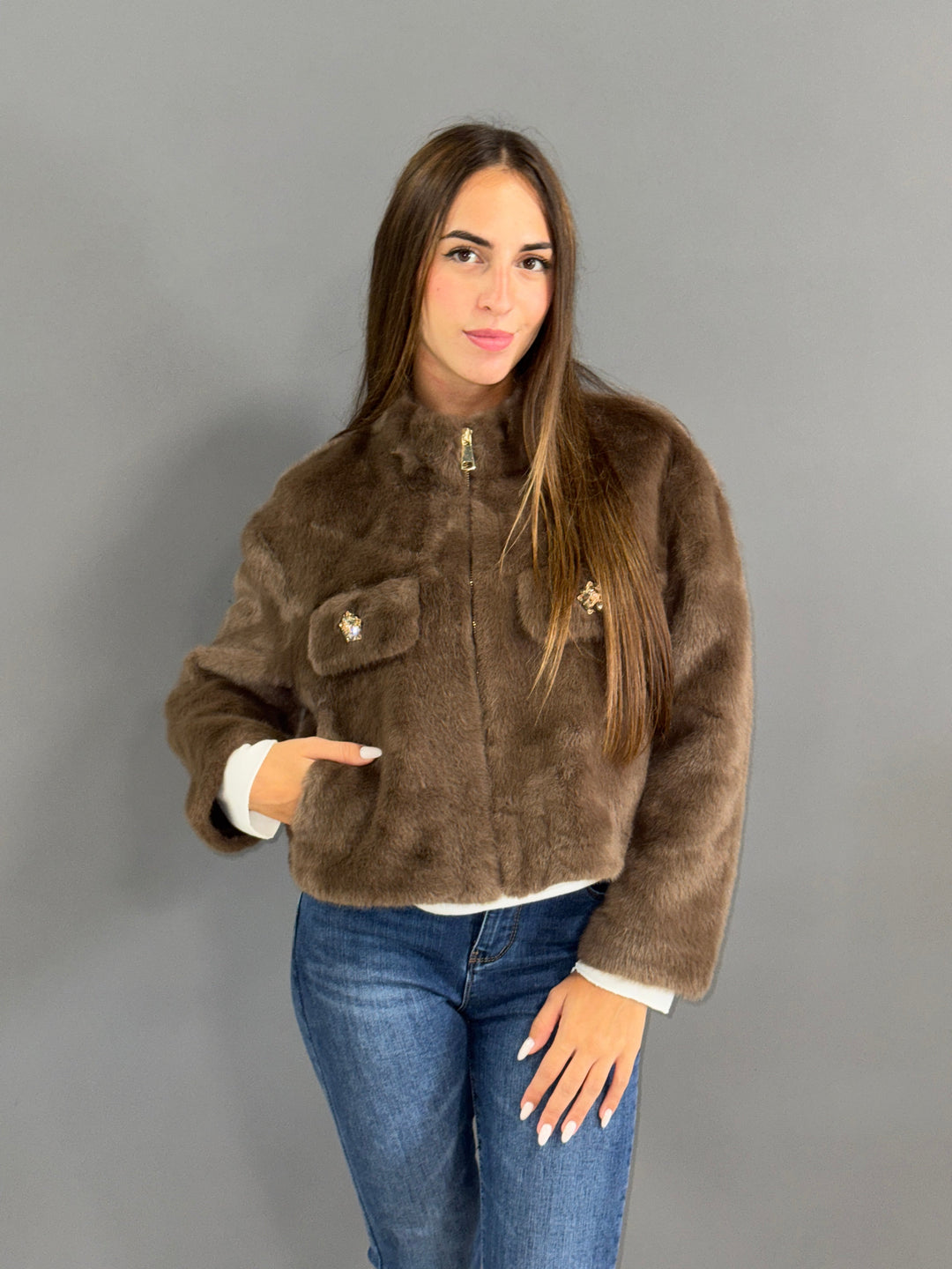 Bianca™  |  Short Beige Faux Pockets