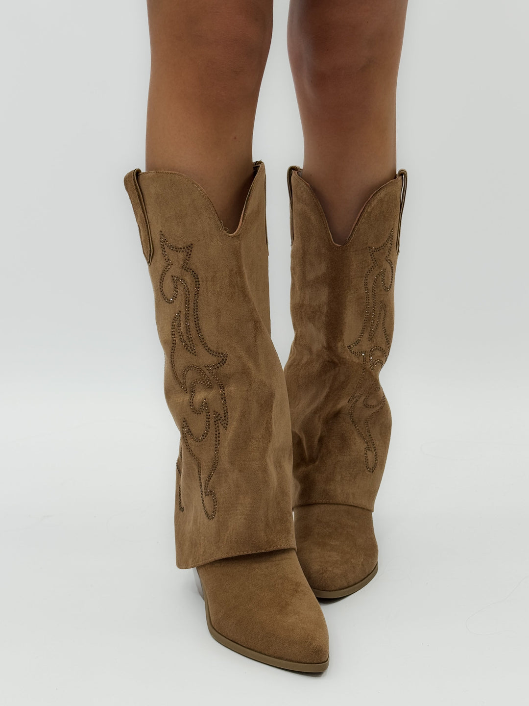 Yvette™  |  Suede Cowboy Boots Embroidery