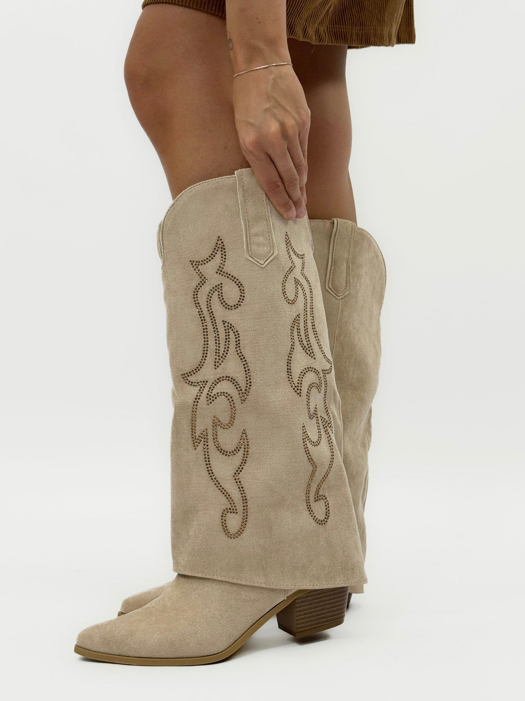 Yvette™  |  Suede Cowboy Boots Embroidery