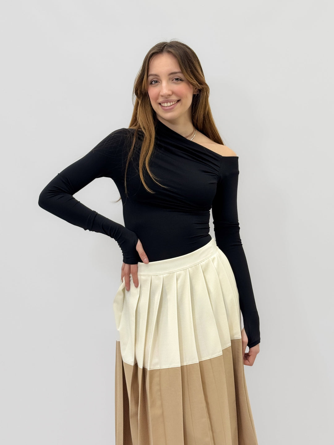 Elmarie™  |  Bicolour Pleated Skirt