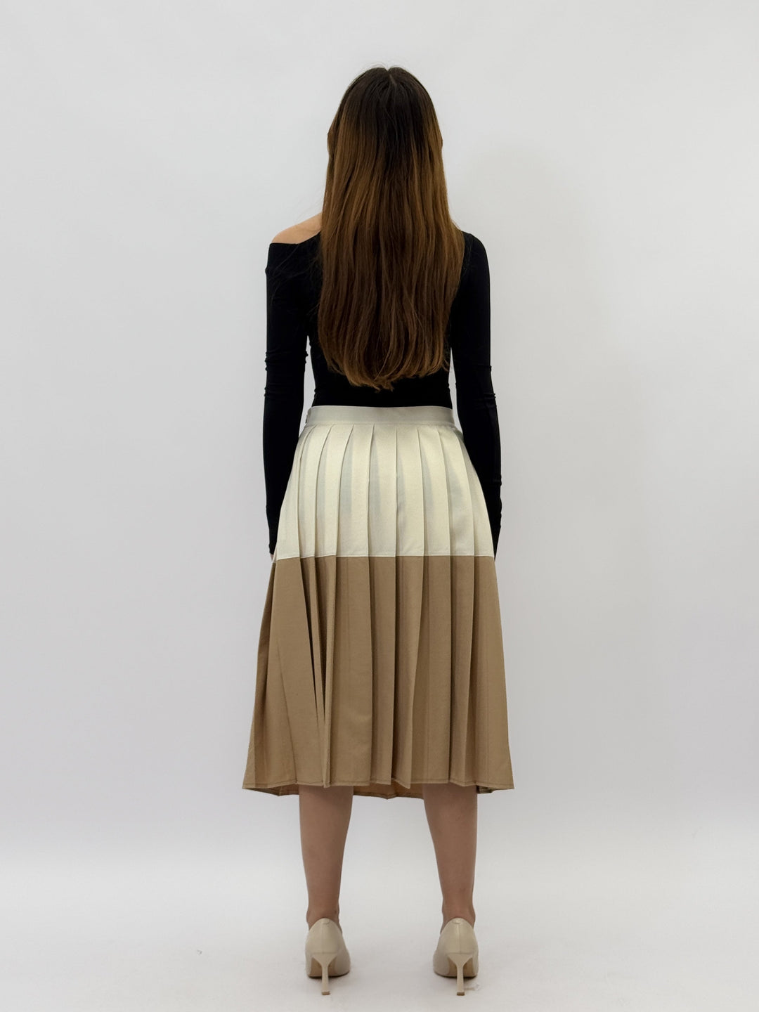 Elmarie™  |  Bicolour Pleated Skirt